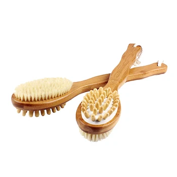 

Durable Bristle Body bath Brush Back Scrubber long Handle natural wooden shower loofah