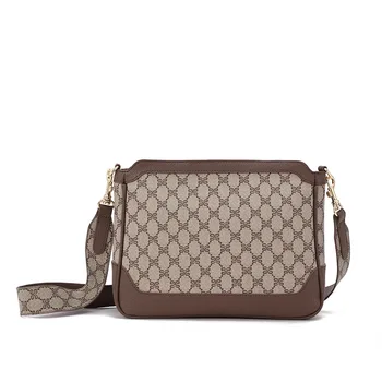 

2020 new fashion Women bag large capacity printed Retro shoulder bag messenger small square bag Leather ladies messenger bag