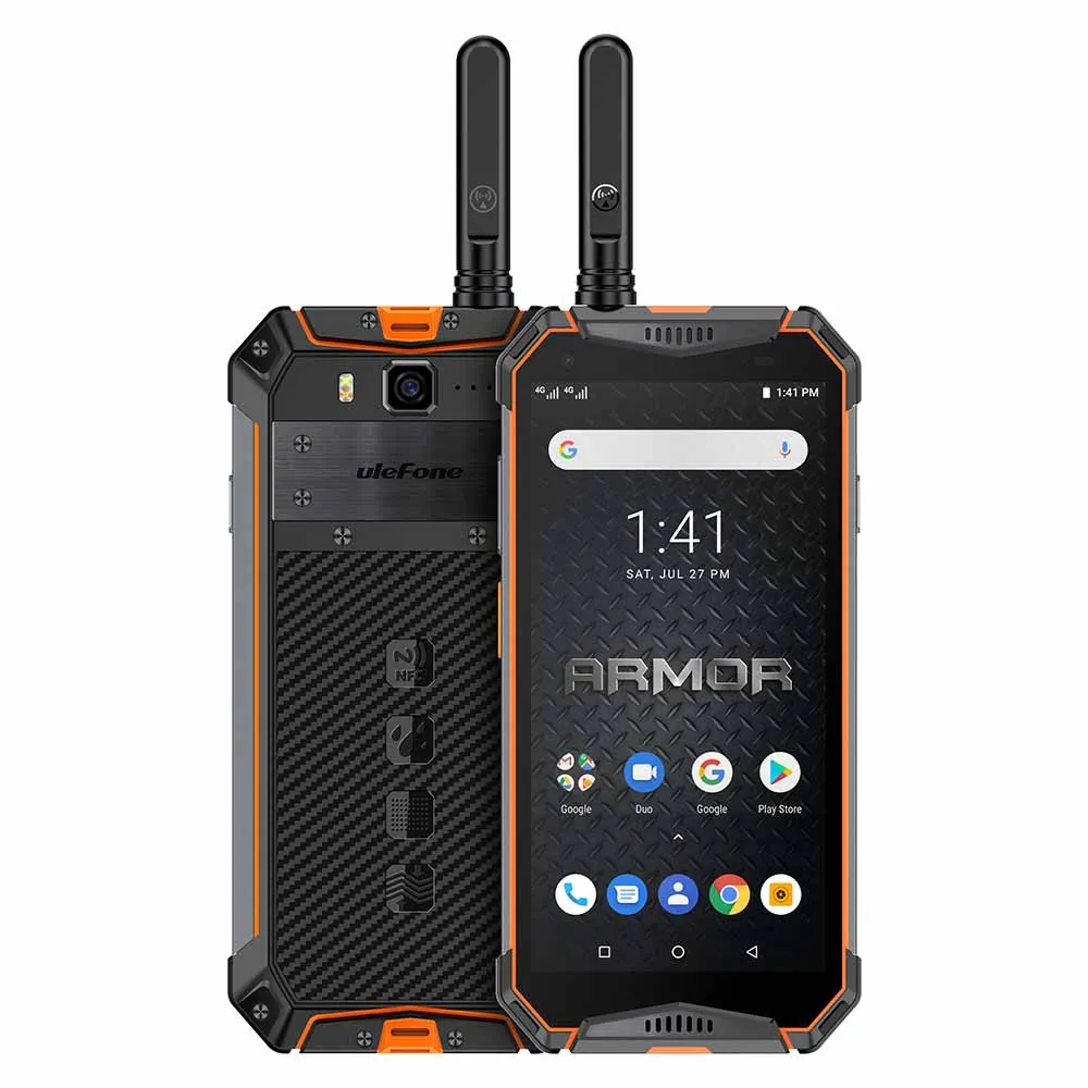 Orange Ulefone Armor 3WT Walkie-Talkie прочный мобильный телефон 5,7 ''6 GB 64GB 10300mAh 21MP NFC Восьмиядерный Android 9,0 Global Band Smartphone - Цвет: Orange