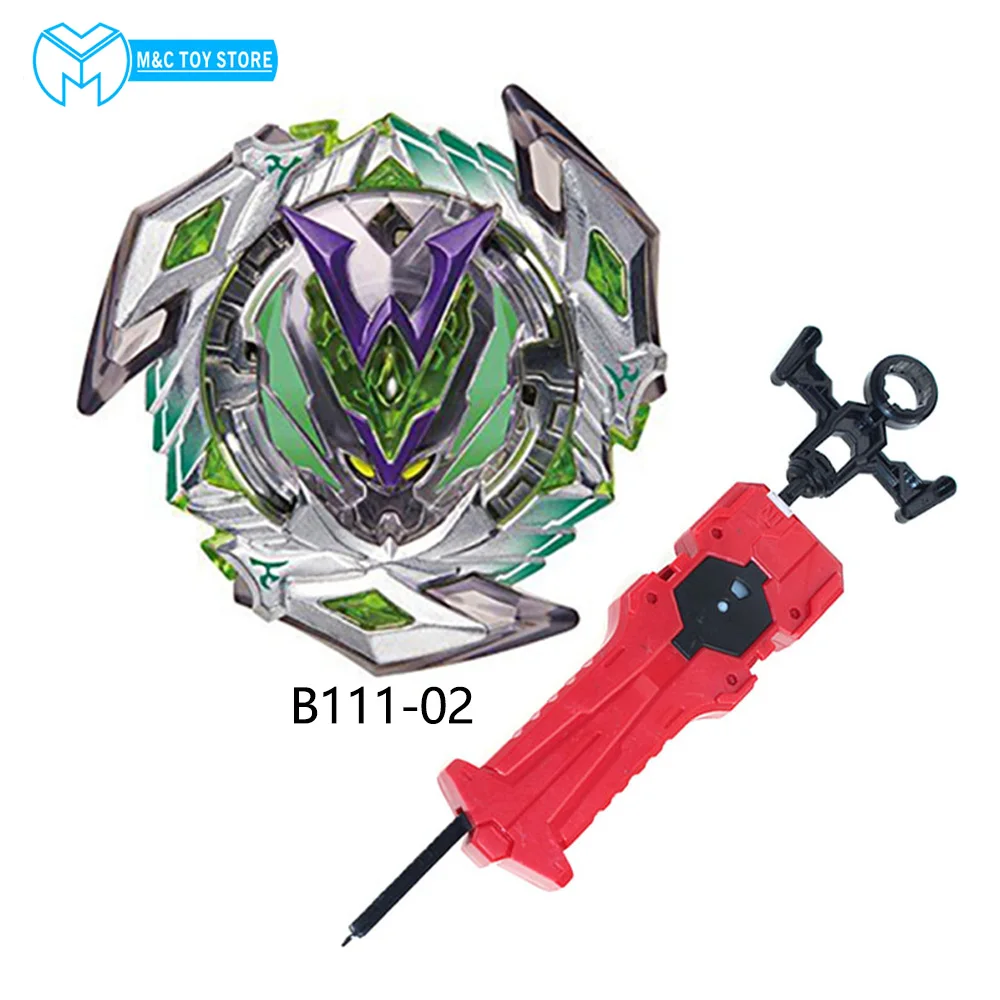Спиннинговые топы с пусковыми установками игрушки GT B-145 Burst bables Toupie metal fusion God Spinning Tops Bey Toy - Цвет: B111-02 and launcher