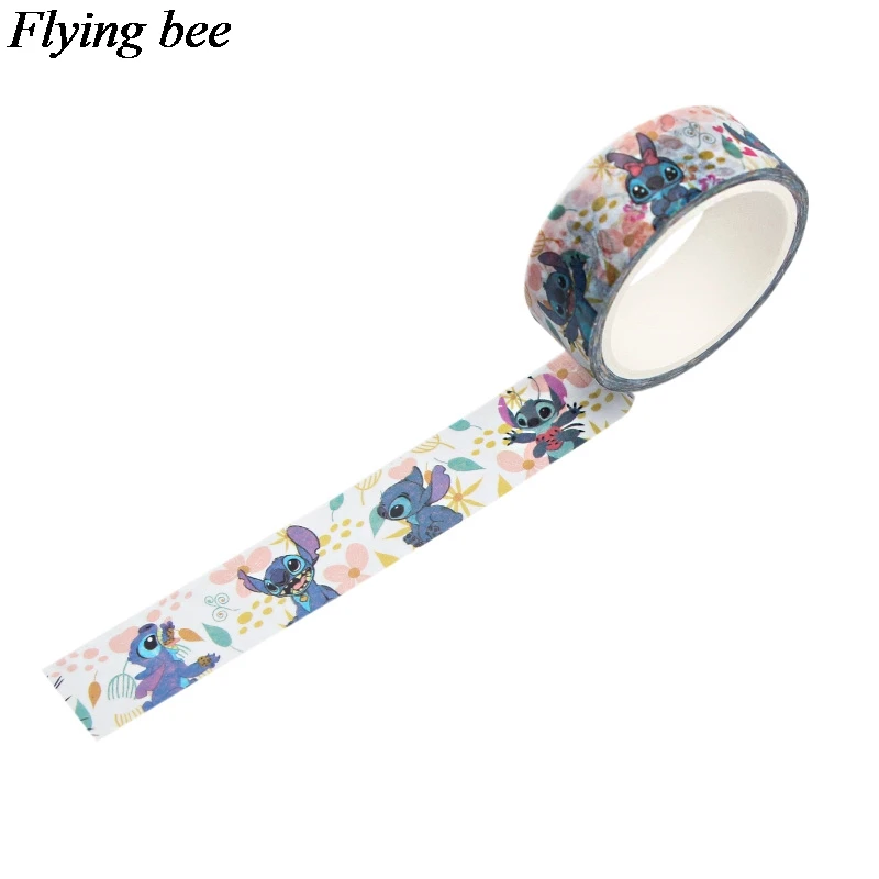 Flyingbee 15 мм X 5 м Бумага васи клейкая лента Забавный Stilch клейкая лента DIY мультфильм милый Скрапбукинг наклейка этикетка маскирующая лента X0556