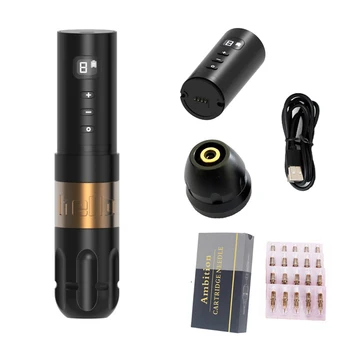 

Wireless Tattoo Battery Pen Tattoo Kit Set Rotary Machine Gun Coreless Motor Digital Display Permanent Makeup Needle Cartridges