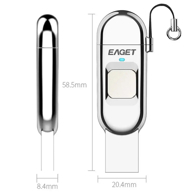 US $27.03 Eaget FU68 USB30 Flash Drive OTG Fingerprint Encrypted Type C USB Disk 2 In 1 Pen Drive 32GB 64G 128G For Phone Laptop