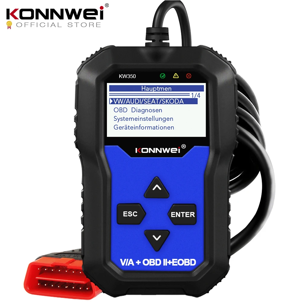 OBD2 сканер KONNWEI KW350 V007 для Volkswagen Audi Автомобильный Диагностика тестер автомобильные