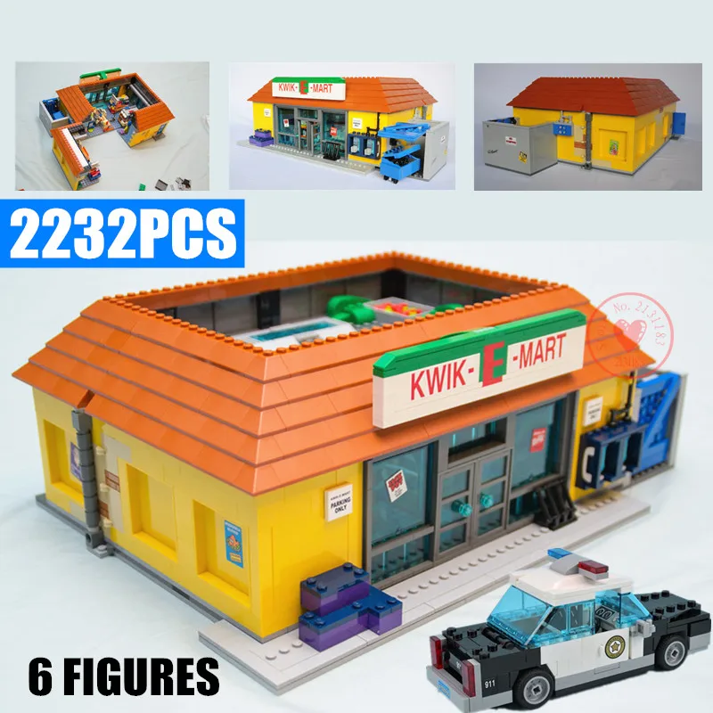 

New Movie The Simpson Kwik-E-Mart Fit Legoings House Villa Model Building Kits Blocks Bricks Fit 71006 71016 Toys for Kids