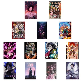 Póster de Anime japonés Demon Slayer, pintura de seda, decoración artística de pared, Mural, decoración moderna para habitación