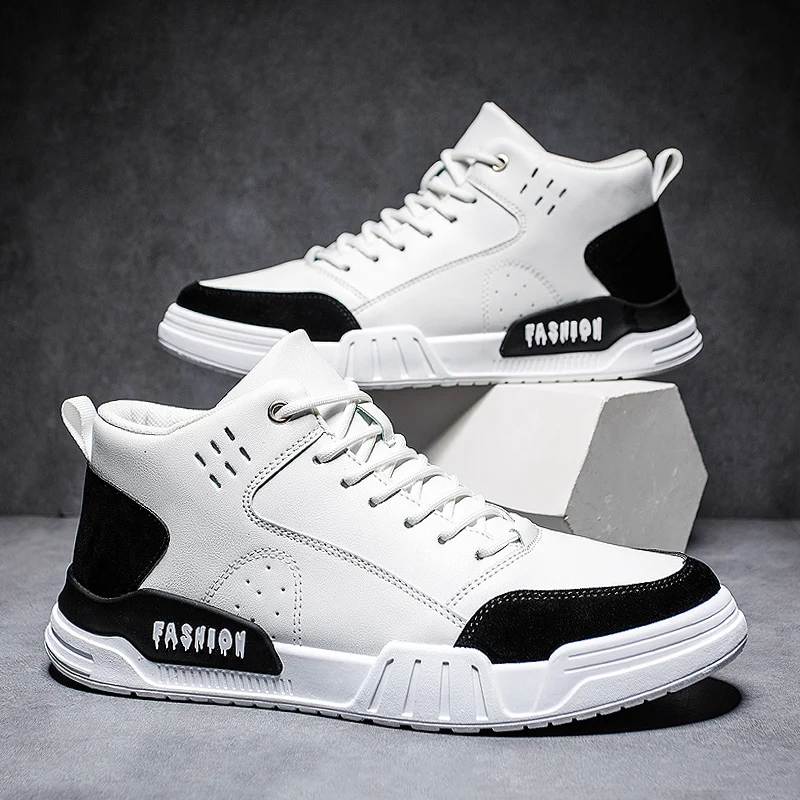 Mens Sneakers Casual Shoes Tenis Leisure Spring Breathable Leather Lace-up For Youth Boys Men Fashion Brand Black |