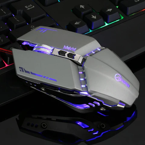 X300GY USB Проводная мышь 3200 точек/дюйм конкурентоспособная игровая мышь 7 программируемая Механическая Макросъемка Программирование компьютерная игровая мышь - Цвет: Gray-black