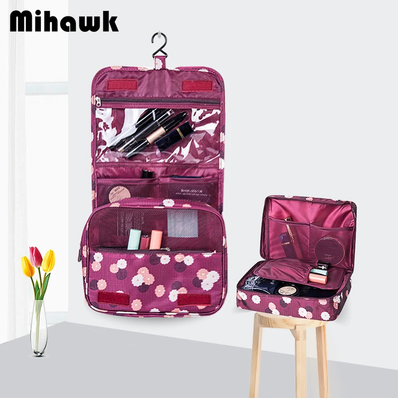 

Mihawk Flower Pattern Cosmetic Bra Bag Set Women's Hanging Toiletry Underwear Clothes Pouch Beauty Case Makeup Tote Accessories