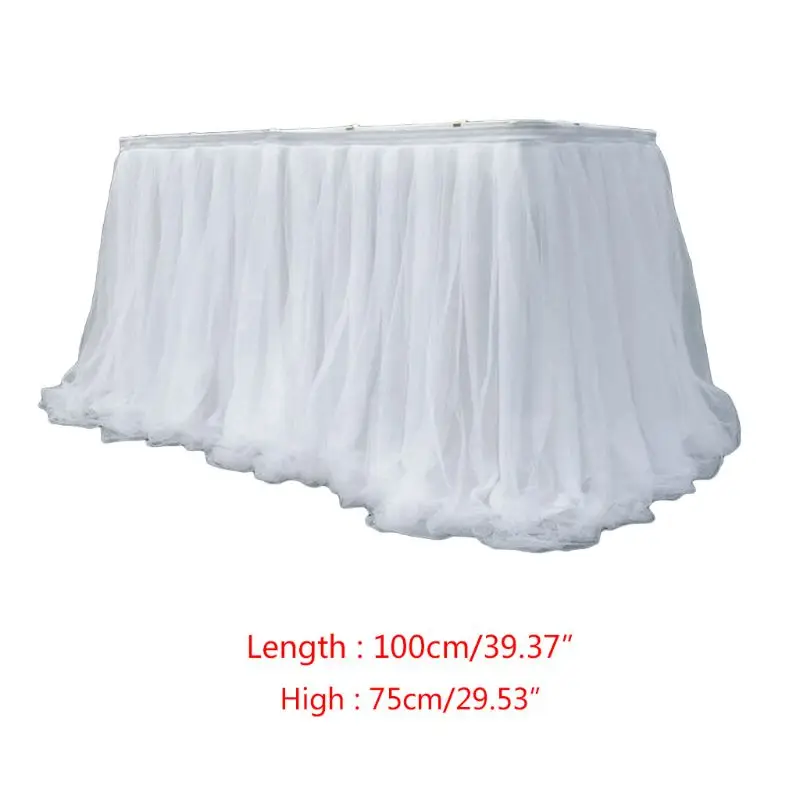 Colorful Tablecloth Tulle Dessert Reception Table Skirt Decoration for Wedding Party Home Birthday