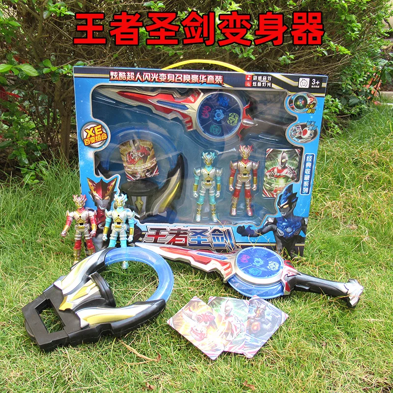 

1010 Gift Boxed Universe Superman Sword + Shapeshifting Robot Combination 2018-2b Shining Sound Making Battle Card