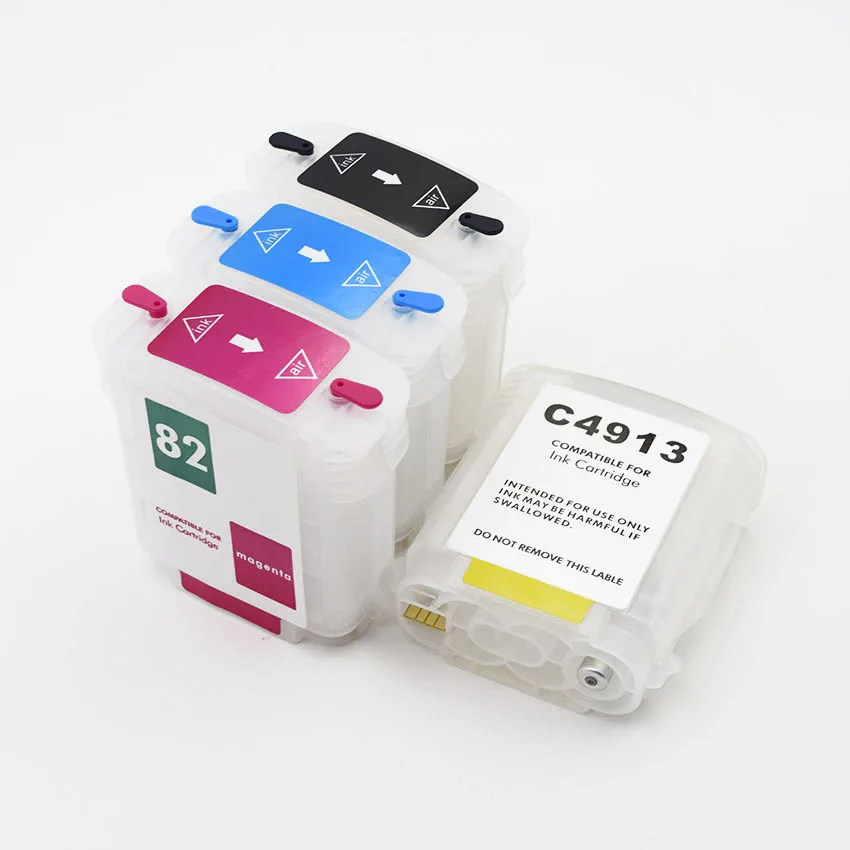 69ML 130ML 280ML HP10 82 Refillable Ink Cartridge With Ciss Chip For HP Designjet 510 500 800 500Ps 800Ps 510ps Plus Printers printer supplies ink cartridge inkjet ink cartridge