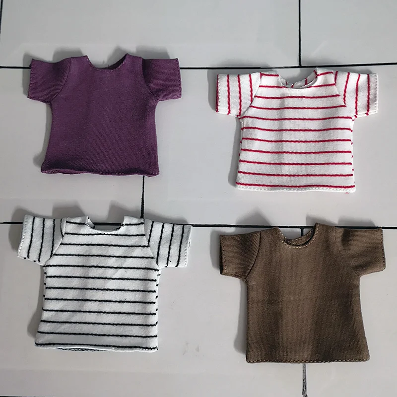 Blyth Cotton T-shirt Colorful Stripe Doll Clothes Short Sleeve Shirt For Pullip Blyth Doll Accessories Clothes doll accessories doll clothes doll clothes accessories