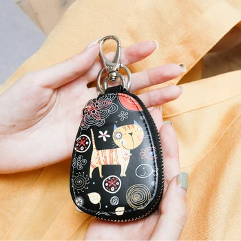 

Cartoon Women Key Storage Bag Girl Students Leather Key Wallets Case for Car Chains Cover New Lovely Zipper Holder