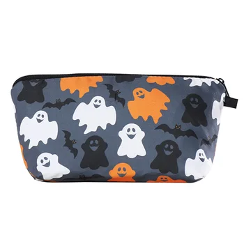 

Makeup Portable Halloween Pumpkin Large Capacity 3D Printing Cosmetic Bag Ghost Skull Colorful Fashion Storage Organizer Ladies