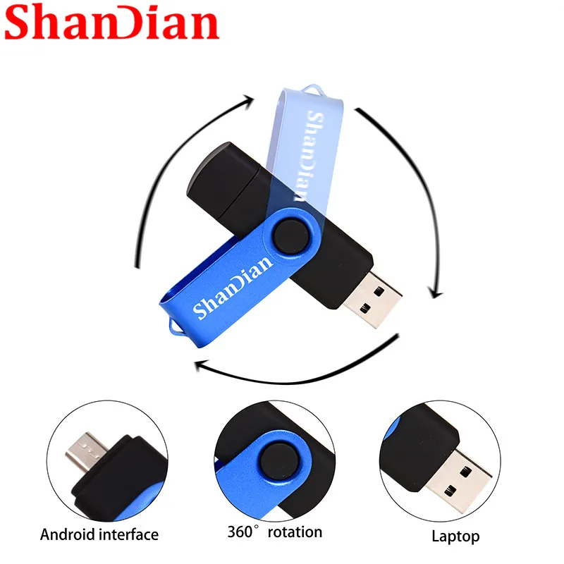 Высокоскоростной USB флеш накопитель SHANDIAN OTG 128 ГБ 64 Usb 32 256 для смартфонов Android/ПК|USB