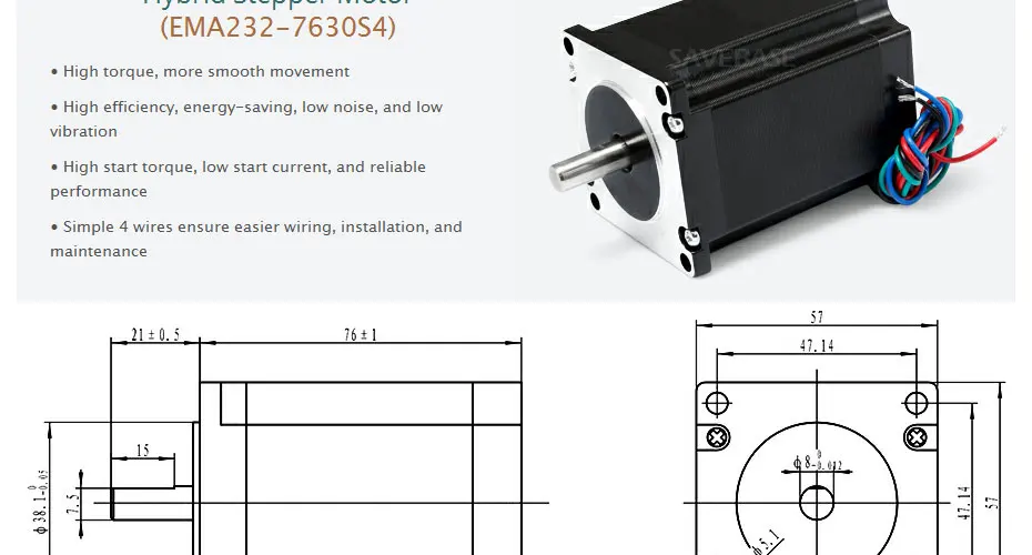 4 шаговый двигатель TB6600 HB Nema23 278oz-in мотор 24V блок питания для роутер для самостоятельной сборки/плазменной резки