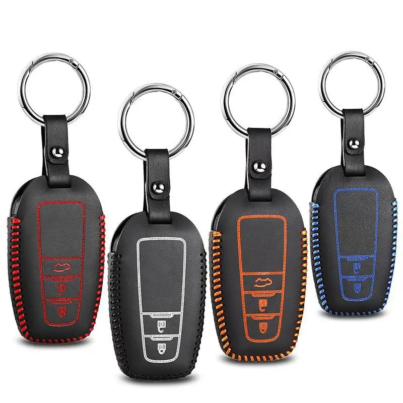 

For Toyota Prado 3 button 3.5L Car Key Bag leather key Cover 2016-2020 Auto key case holder car accessories