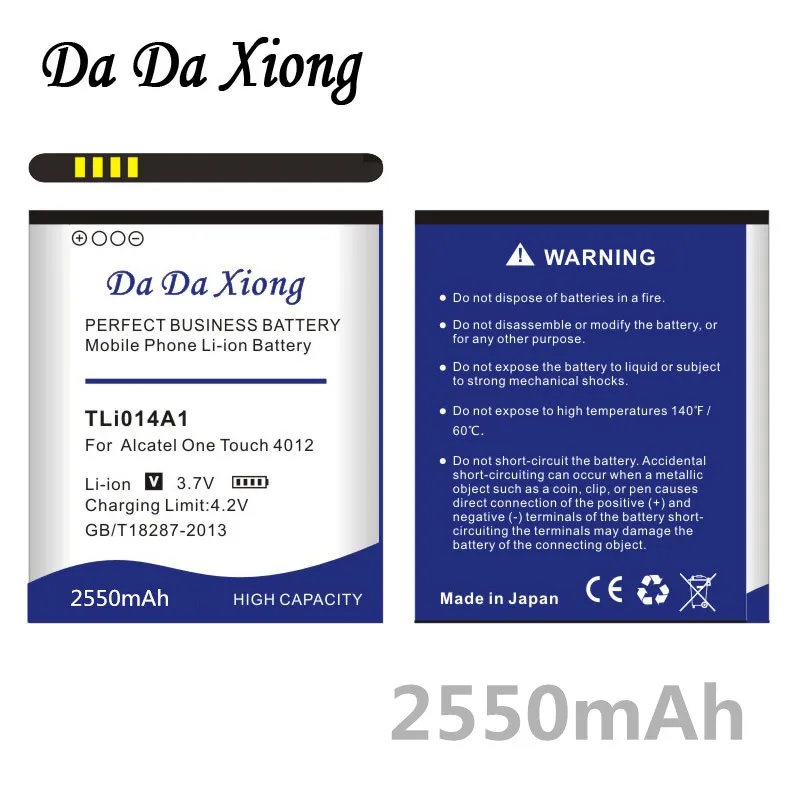 Аккумулятор Da Xiong 2550 мАч TLi014A1 для Alcatel ONE TOUCH 4012/X фотолампа фотосессия 918|battery for
