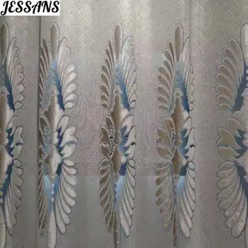 

Custom European-style Cut Velvet Jacquard Velvet Curtains for Living Room Bedroom Study Curtain Nordic High-end Velvet Curtains