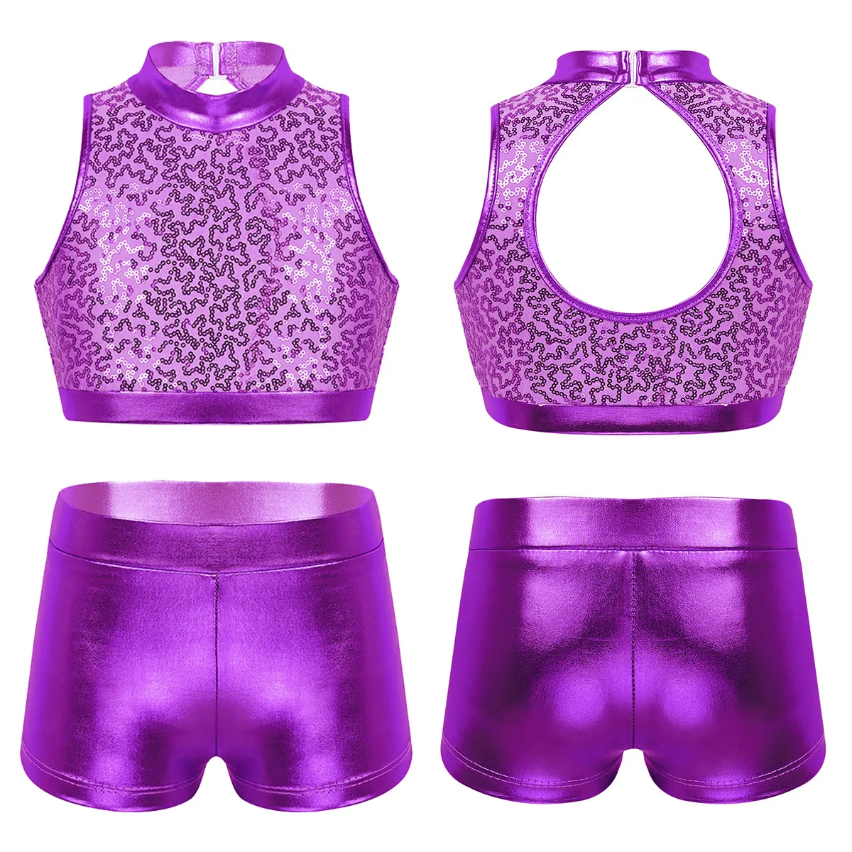 Sequins Kids Girls Jazz Dance Costumes Ballet Gymnastics Leotard Shorts Set for Birthday Gift Ballet Class Performance Clothes Sequins Kids Girls Jazz Dance Costumes Ballet Gymnastics Leotard Shorts Set for Birthday Gift Ballet Class Performance Clothes