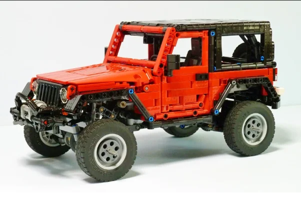 Nuevo MOC Technic Jeep Wrangler Adventurer светодиодный Радиоуправляемый двигатель función de potencia ajuste MOC-8863 bloques de conctción vehicculos