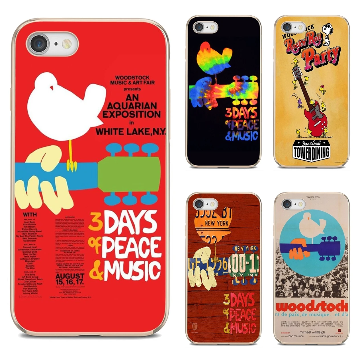 For Xiaomi mi Redmi Note 3 4 4X 5 6 7 8 8t 9 9s 9t 10 pro lite Woodstock-Rock-Festival-Music-Poster Soft Skin Case | Мобильные