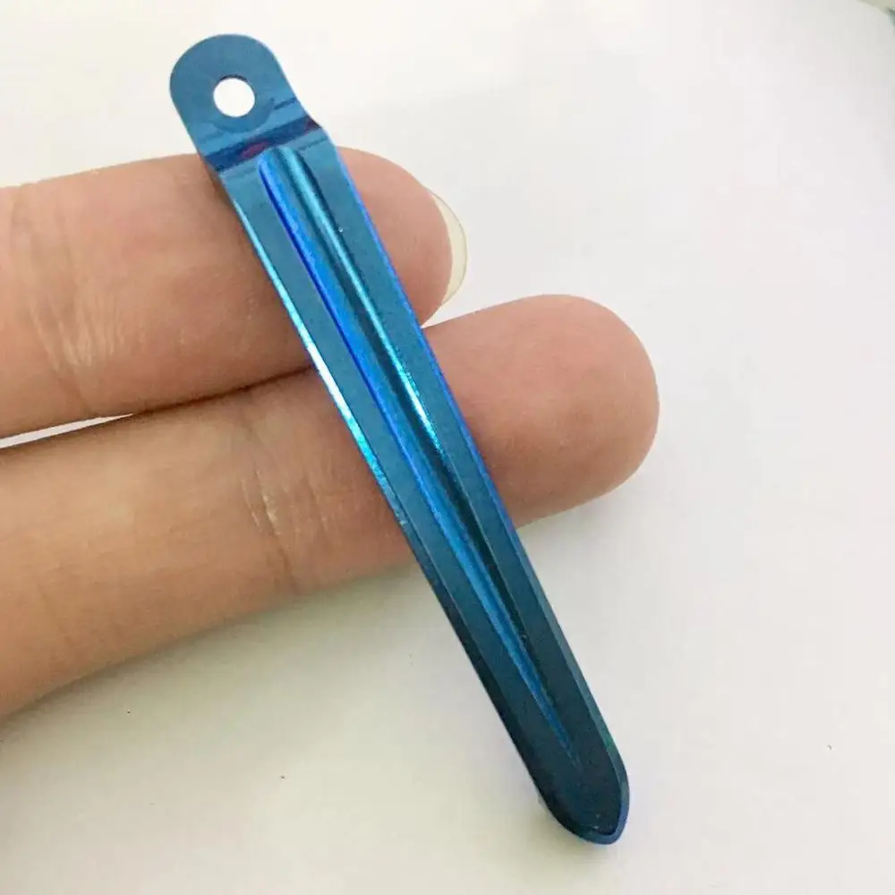 Titanium blue color 1 шт. Задний зажим титановый 812 титановый сплав цельный Задний зажим 901 902 9103 нож Задний зажим - Цвет: Titanium blue color