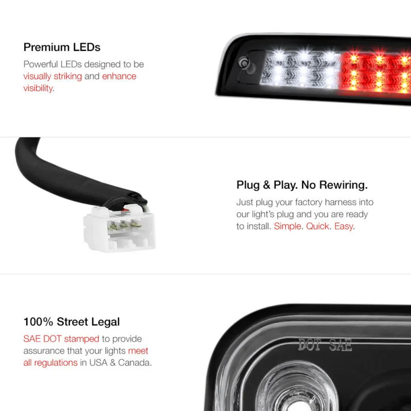 Подходит для Dodge для Ram 2009- 1500 2500 3500 полный светодиодный Грузовой Кабины 3-й третий тормозной задний фонарь