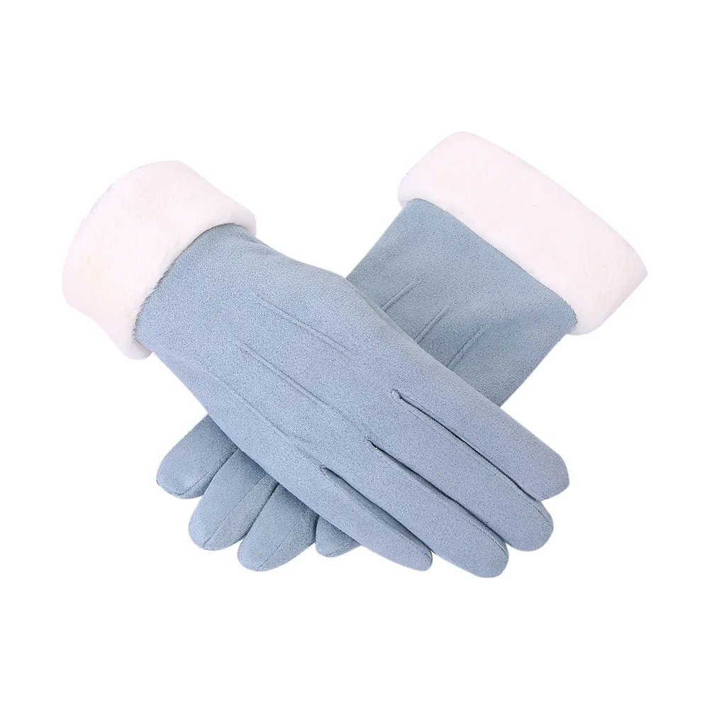 Утолщенные ветрозащитные перчатки для женщин; Бархатные плюшевые перчатки для вождения с полным пальцем; женские зимние уличные теплые варежки; Rekawiczki Damskie