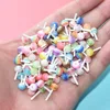 20pcs MIni Simulation Rainbow Lollipop 1:12 Dollhouse Miniature Pretend Food for Dolls Kitchen Toys Accessories 15*7mm 1