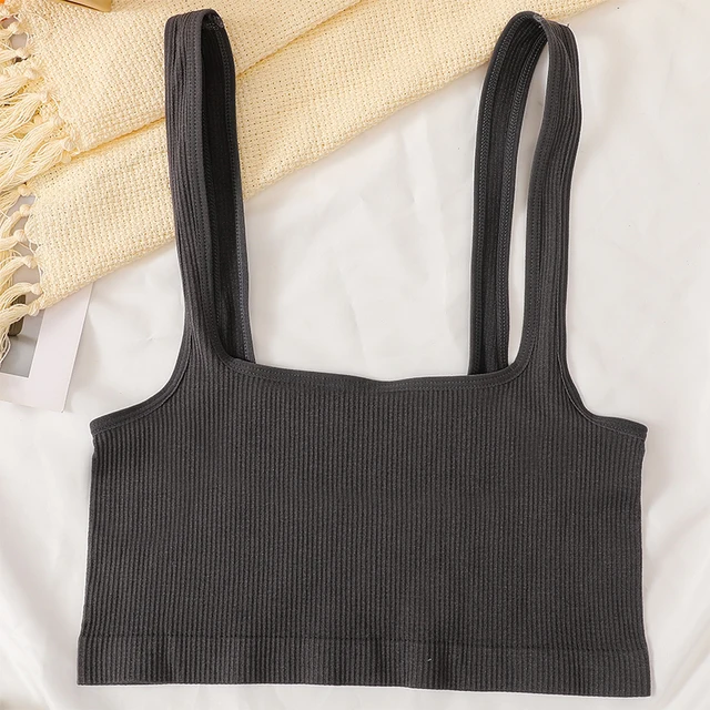 Square Neck Camisole Tank Top | Seamless Square Neck Tank Top - Neck Crop  Tops Women - Aliexpress