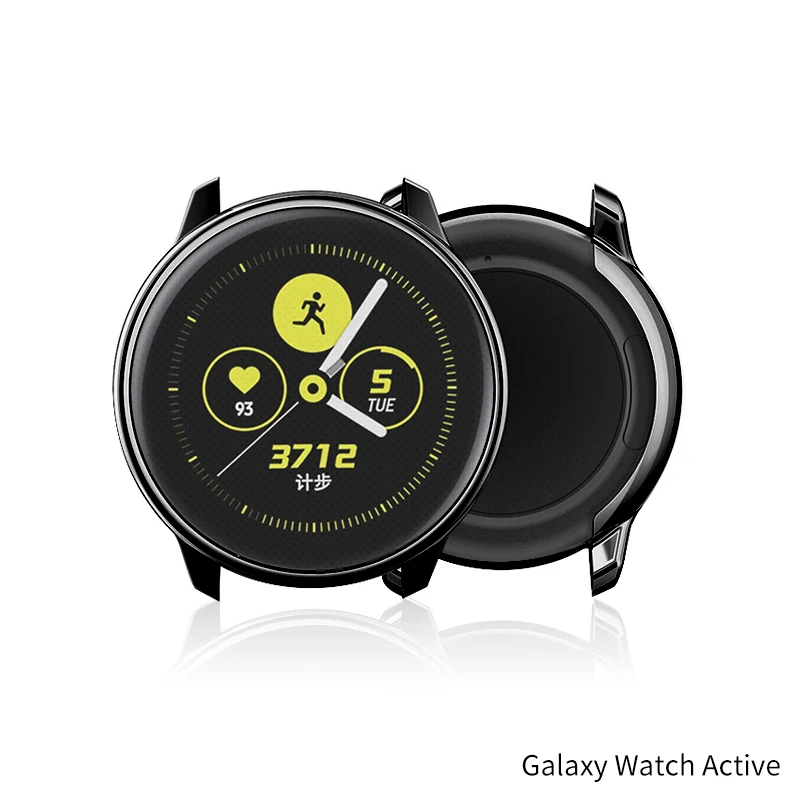 Мягкий чехол для часов TUP для samsung galaxy watch active 2 44 мм 40 мм, защитный чехол для экрана с полным покрытием - Цвет: black