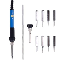 60 Вт Электрический паяльник с регулируемой температурой 220 В сварочный инструмент паяльная станция Тепловая ручка с наконечником паяльника 8 шт