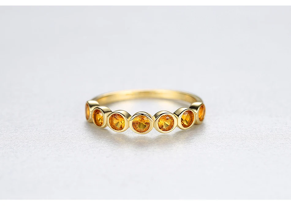 Gem& Time, элегантные кольца из стерлингового серебра 925 пробы, ослепительный цитрин, кольцо на палец для женщин, ювелирные изделия из драгоценного камня, топаз, обручальное кольцо SR025