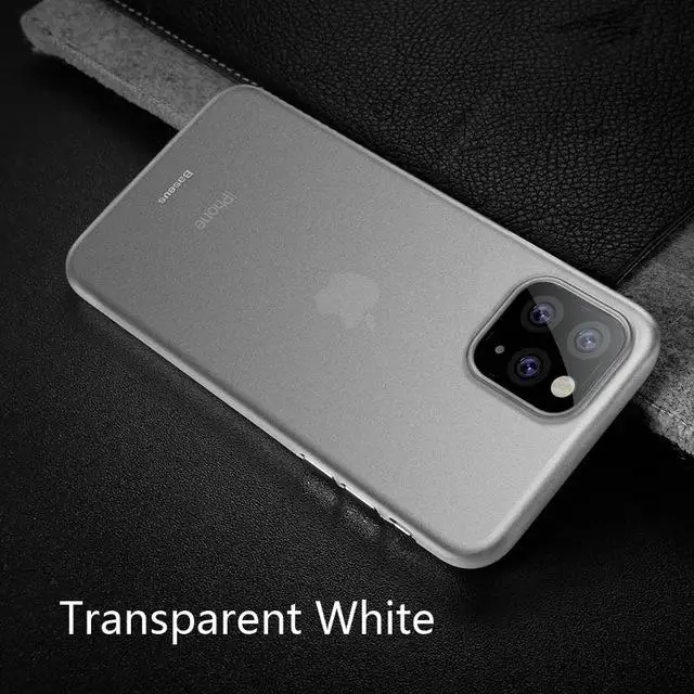 Baseus 0,4 мм Роскошный чехол для телефона для iPhone 11 Pro Max 11Pro задняя крышка ультра тонкий PP Coque Fundas для iPhone 11 Pro Max чехол - Цвет: Transparent White