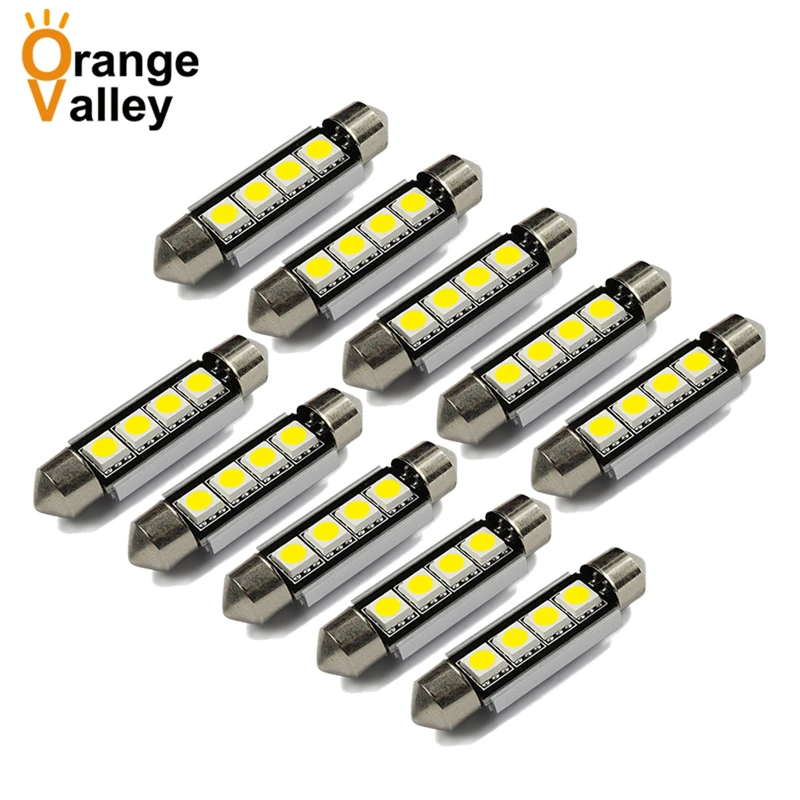 10 шт. автомобильный 31 36 39 41 мм SMD 5050 4 светодиодный Festoon CANBUS безошибочный Авто