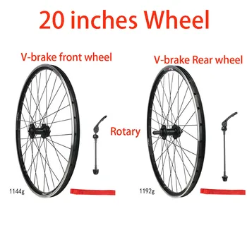 

folding bike wheel 20" Rotary Wheelset 20Inch wheel 406 V brake Disc Brakes wheel 32 holes Aluminum Alloy Rim Sealed Bearing