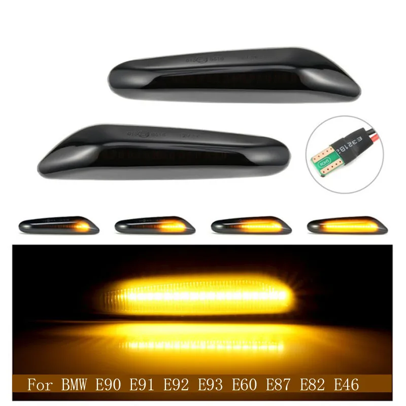 One Pair Dynamic Side Marker Turn Signal Light For BMW E90 E91 E92 E93 E60 E87 E82 E46 etc Car accessories | Автомобили и