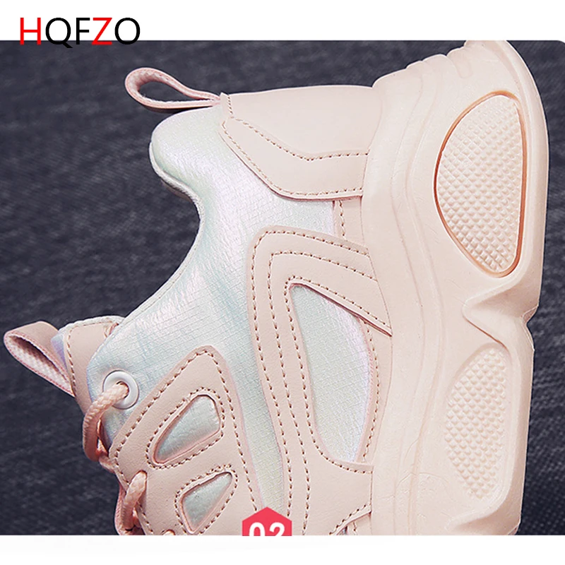 HQFZO Casual Women Autumn Sneakers Platform Chunky Sneakers For Women Vulcanize Shoes Zapatos De Mujer Basket Femme