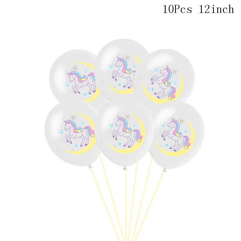 Декор для дня рождения, одноразовый набор столовых приборов, единорог, воздушный шар, чашки, тарелки, салфетки для детей, день рождения, вечерние принадлежности WQ01 - Цвет: white