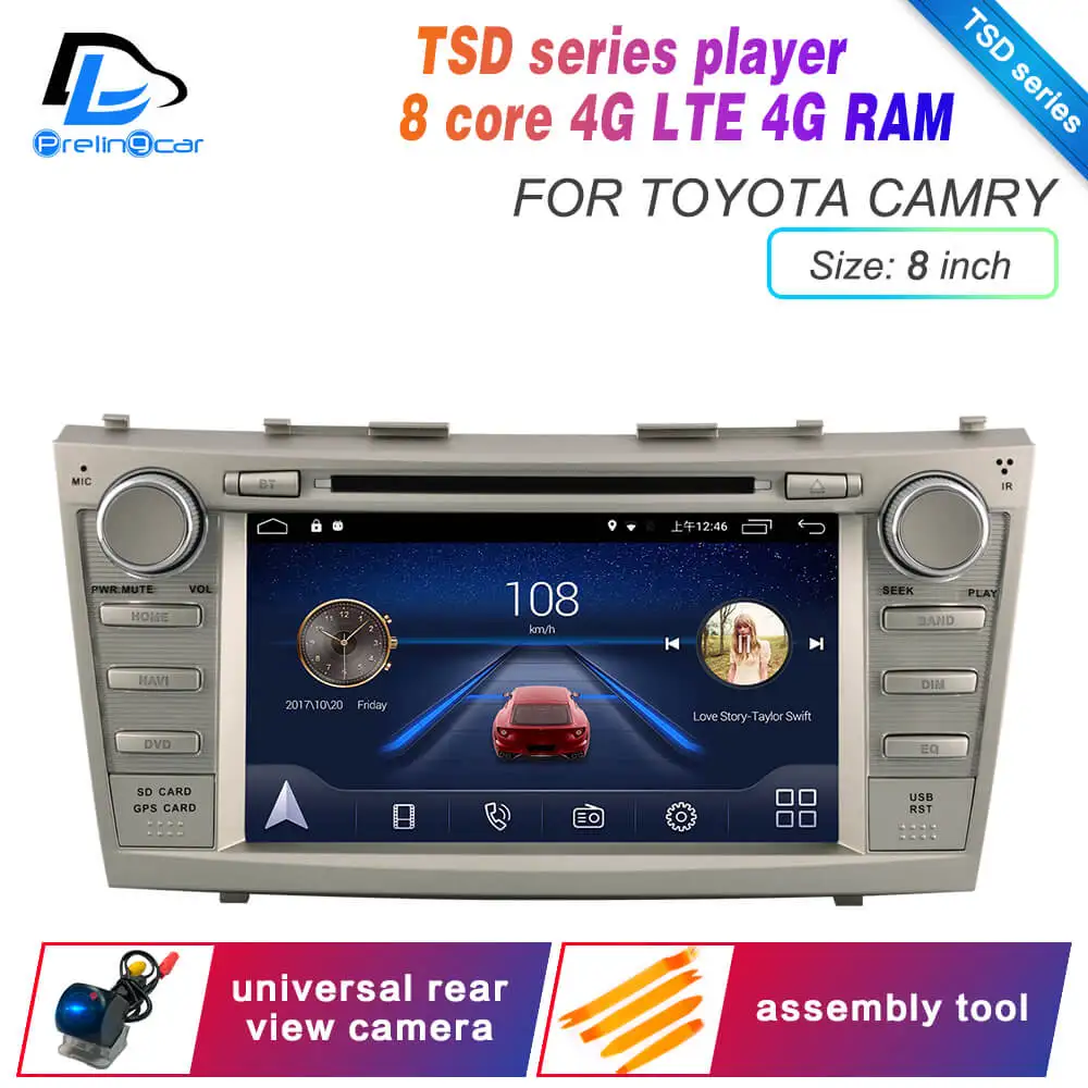Android 9,0 DSP 4G Lte мультимедийный dvd-плеер для TOYOTA camry 2008- лет подголовник монитор Радио Стерео навигационная система - Цвет: TSD old camery