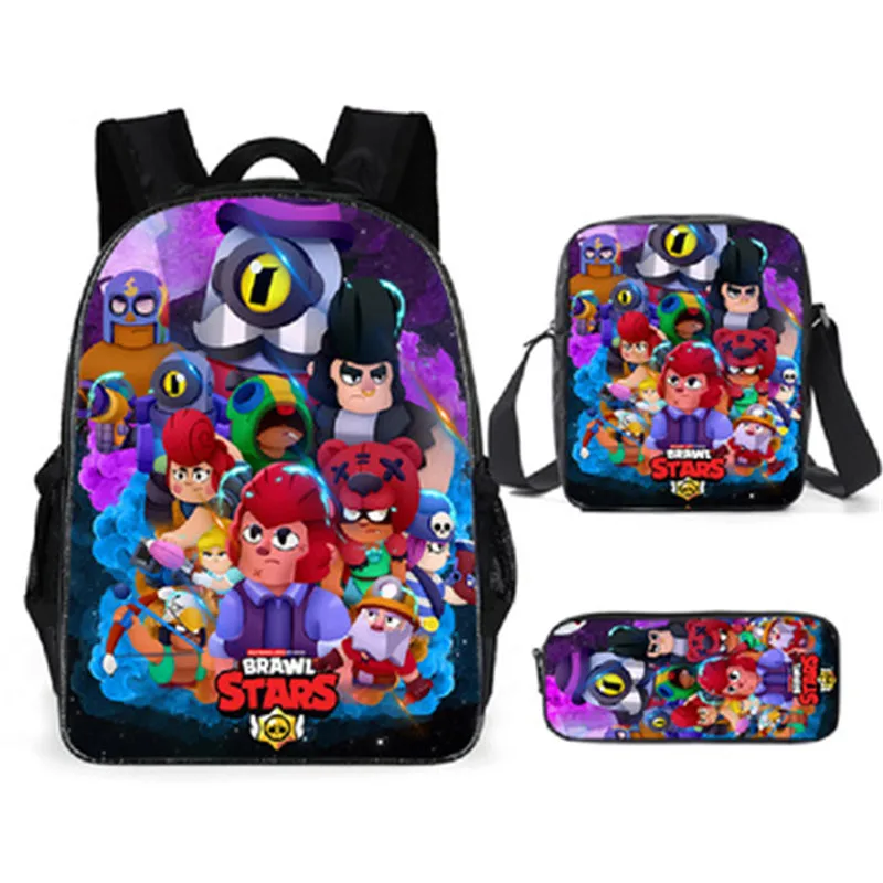 

Brawls Stars Nylon waterproof backpack suit Lyon. Shirley. Cartoon character Large capacity 3D child backpack computer bag