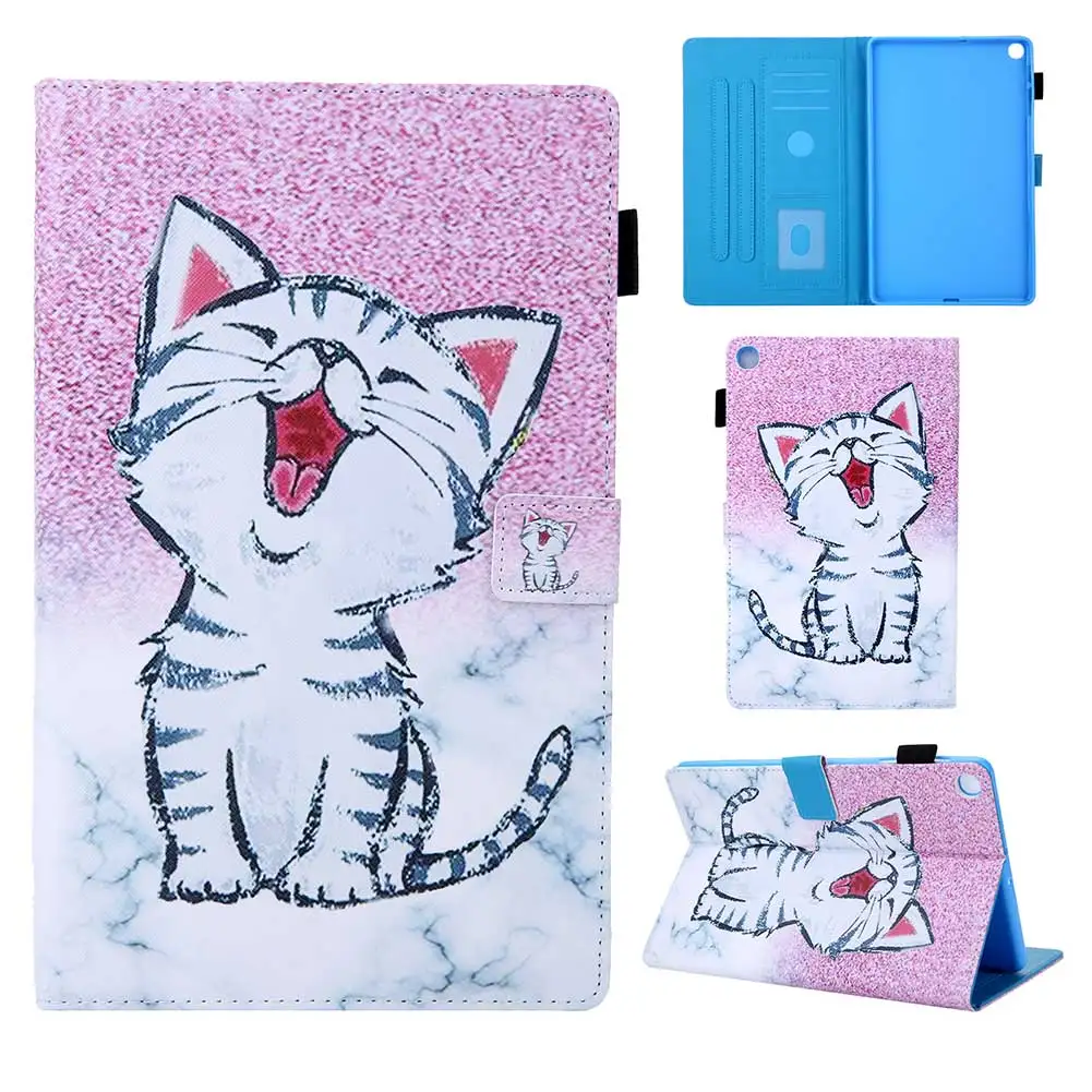 Red-billed cat Чехол для samsung Galaxy Tab A 10," SM-T510 T515 Чехол легкий с принтом из искусственной кожи флип-чехол с подставкой чехол с функцией автоматического сна - Цвет: Red-billed cat