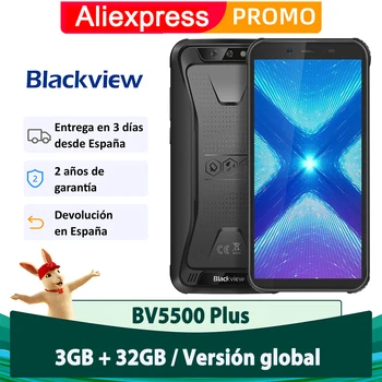 Перейти на Алиэкспресс и купить Blackview BV5500 Plus Android 10,0 смартфон 3 ГБ 32 ГБ IP68 Водонепроницаемый телефон 4400 мАч 4G мобильный телефон