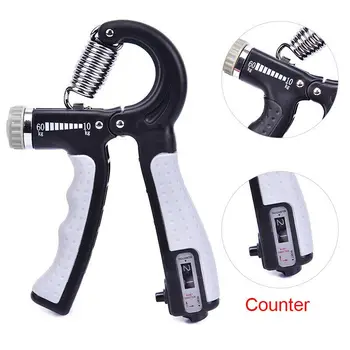 

R-Shape Adjustable Hand Grip Strength Exercise Countable Strengthener Gripper Spring Finger Expander