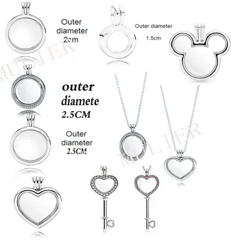 

MULIER 2020 summer Spring New925 Standard Sterling Silver Charm Magic Box Floating Small Box Mouse Pendant Homemade DIY Necklace
