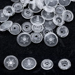 Bulk Pack of T5 Plastic Snap Buttons for DIY Crafting and Garment Fastening (Transparent Button)