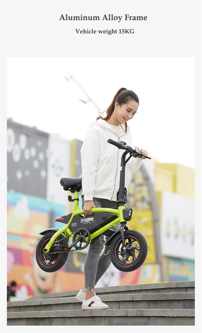 Electric Mini Bike F12 Two Wheels Electric Bicycles 12 Inch 36V 250W Portable Parent-child Electric Folding Bicycle With Basket (30)