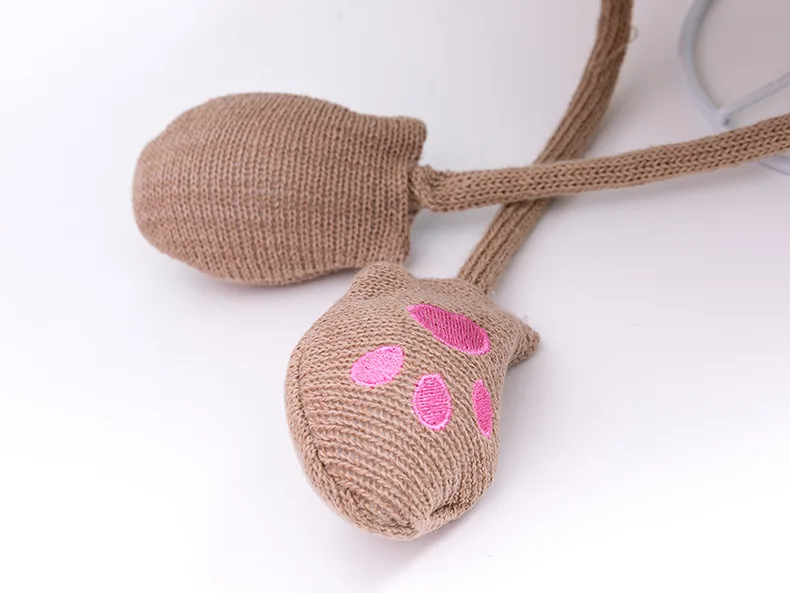 Новинка года; модная детская ткацкая Шапка; кроличьи уши; пляжная шапка; осенние шапочки; шапка с кроликом; подарок для девочек; забавная шапка